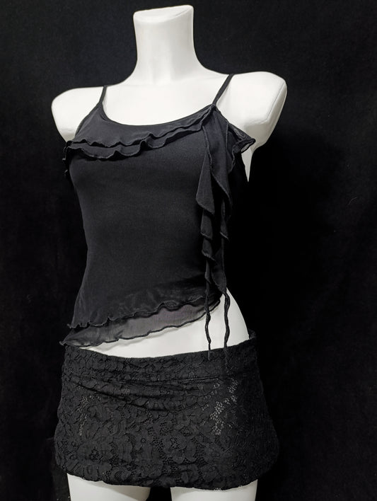 Ruffled Mesh Top ₍ᐢ._.ᐢ₎♡