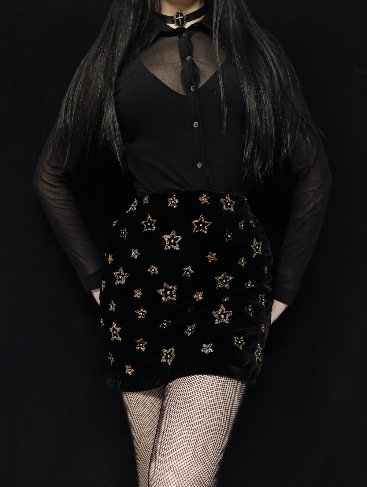 Velvet Star Mini Skirt ༺♰༻