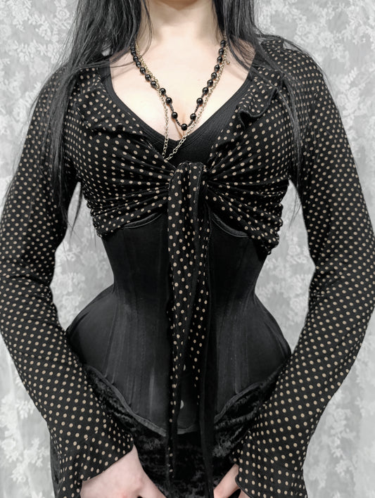 Black Polka Dot Ruffle Blouse ༺♰༻