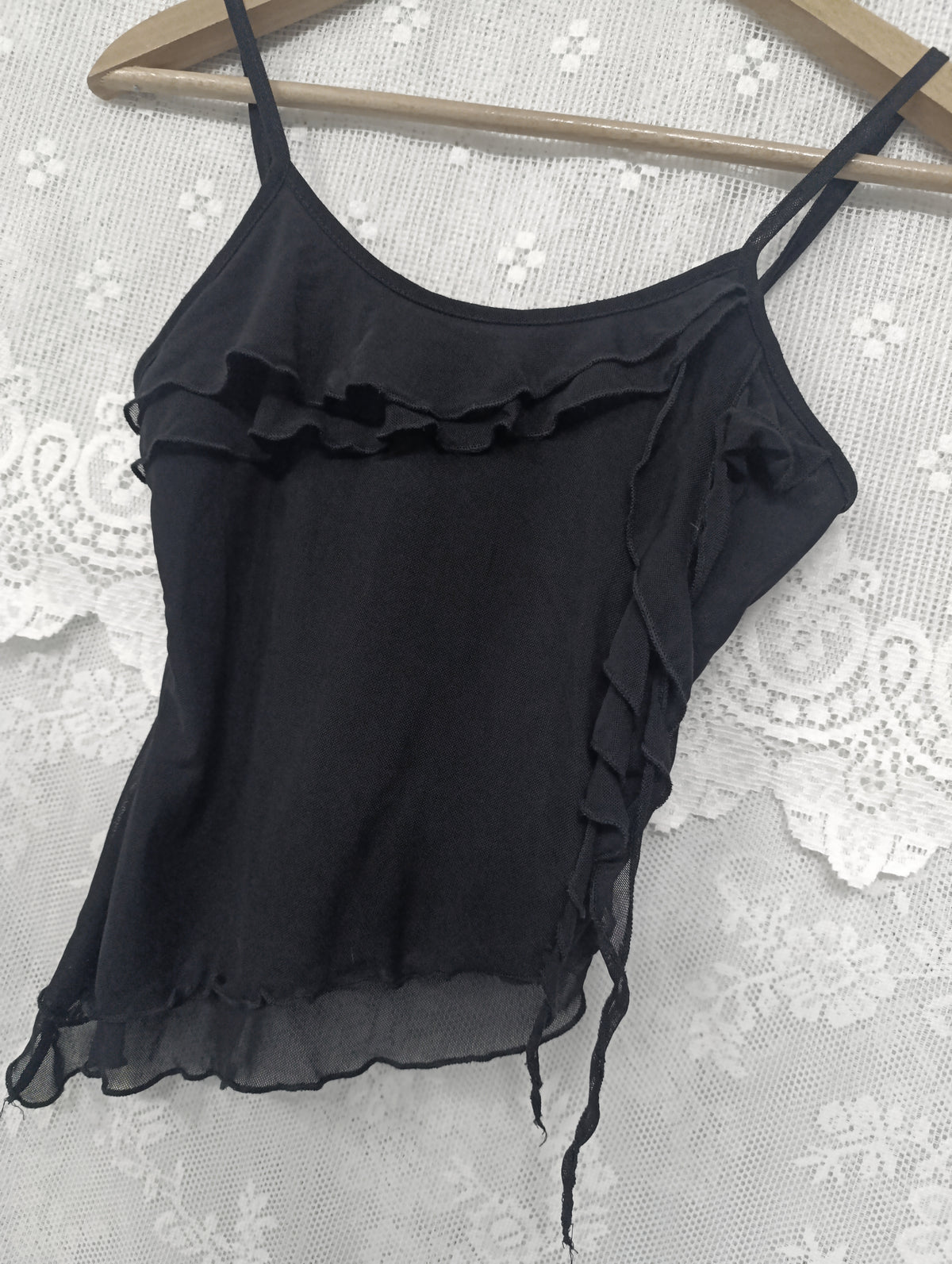 Ruffled Mesh Top ₍ᐢ._.ᐢ₎♡