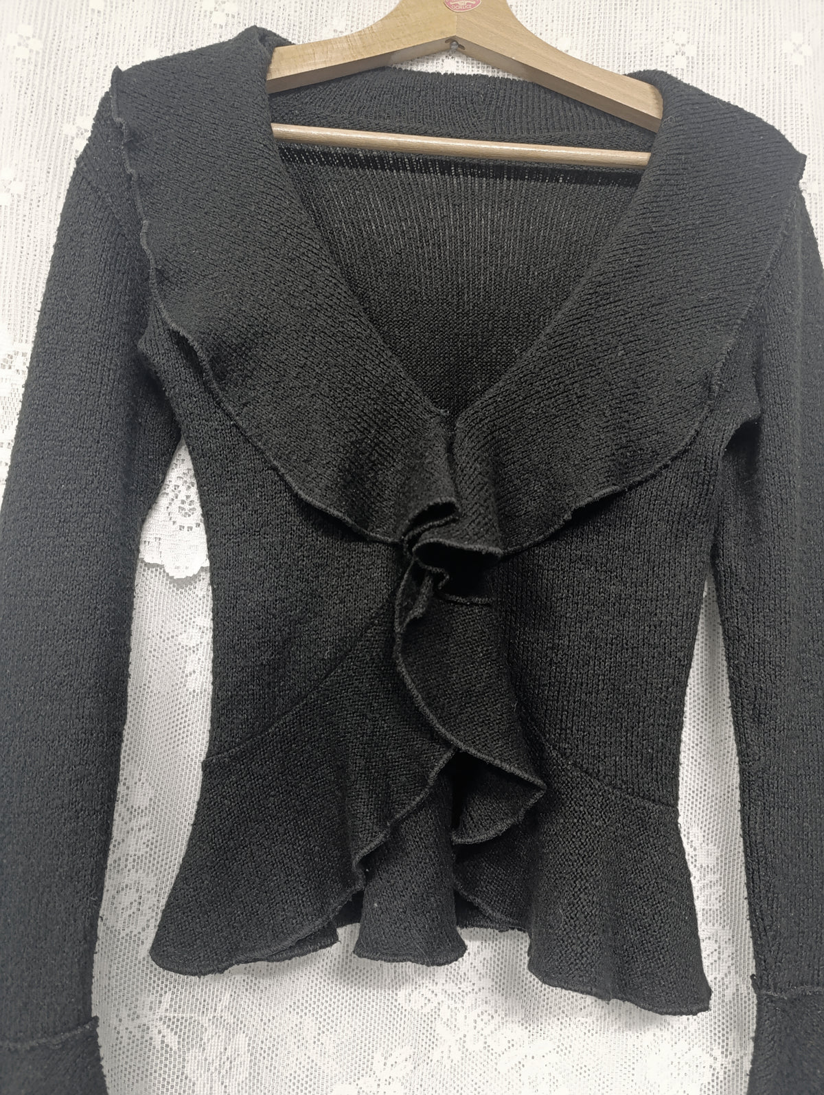 Ruffled Flared Sleeve Sweater 𓋹