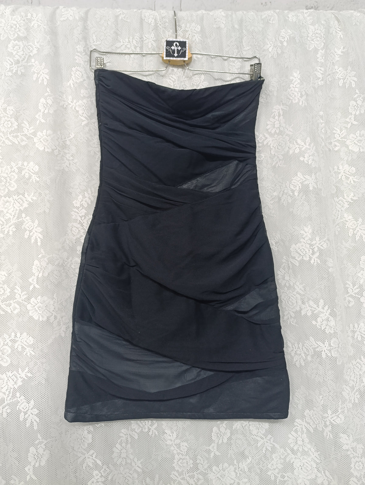 Mesh Strapless Dress 𖤐⭒๋࣭