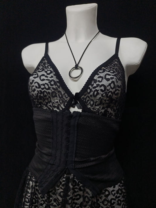 Leopard Lace Slip Dress ₍^. .^₎⟆