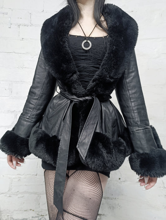 Faux Leather Fur Coat ༺♰༻