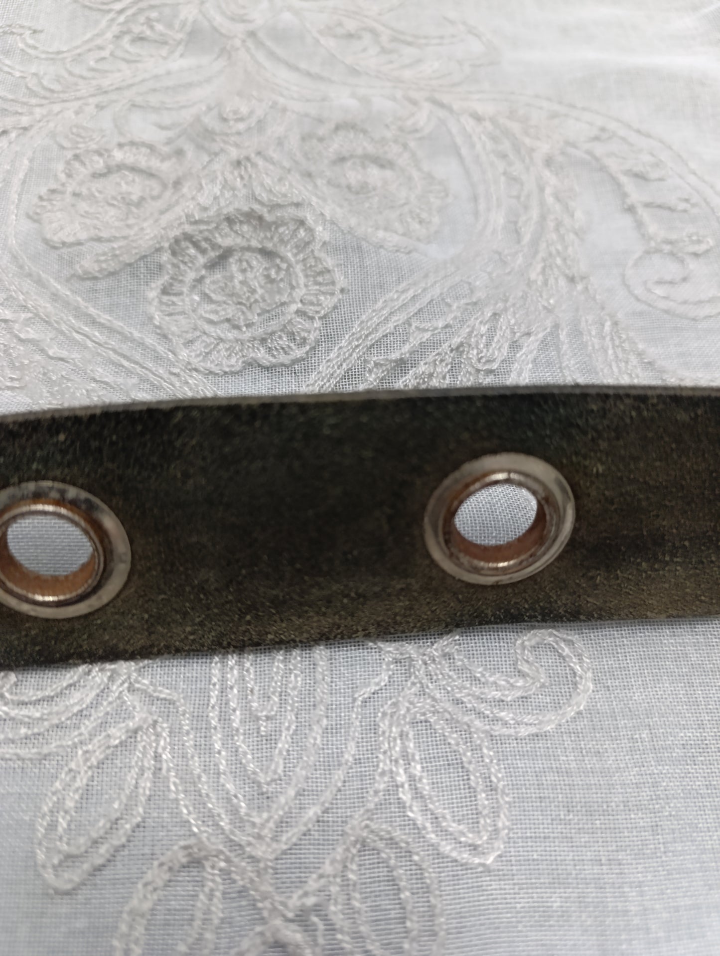 Vintage Leather Eyelet Belt 𖤐⭒๋࣭