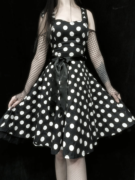 Polka Dot Halter Dress 𓆩♱𓆪