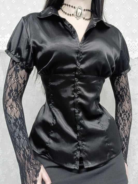 Puff Sleeve Blouse 𖤐⭒๋࣭