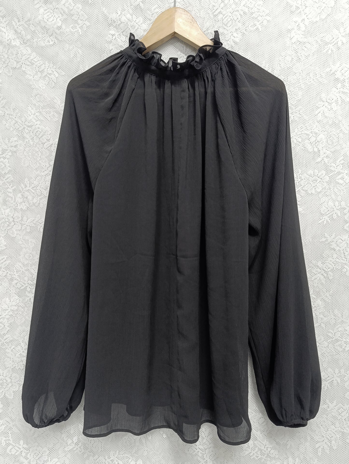 Sheer High Neck Blouse 𓋹