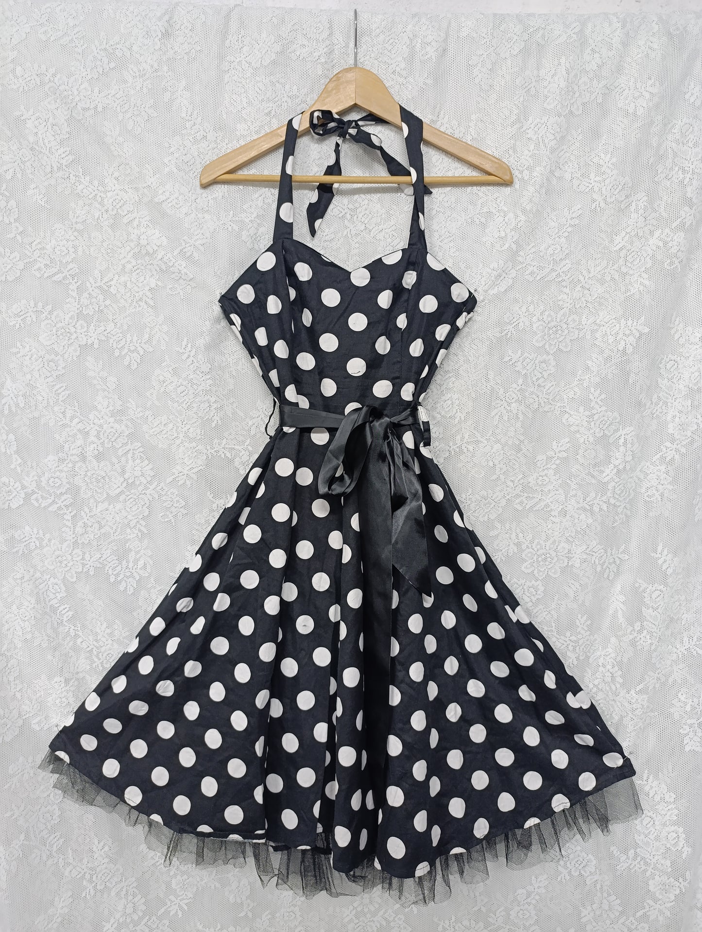 Polka Dot Halter Dress 𓆩♱𓆪