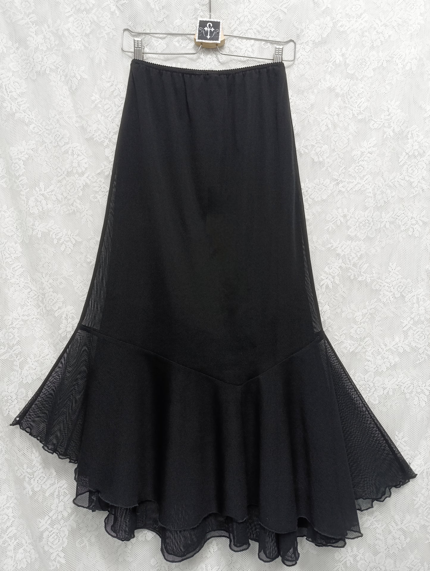 Maxi Mesh Skirt 𖤐⭒๋࣭