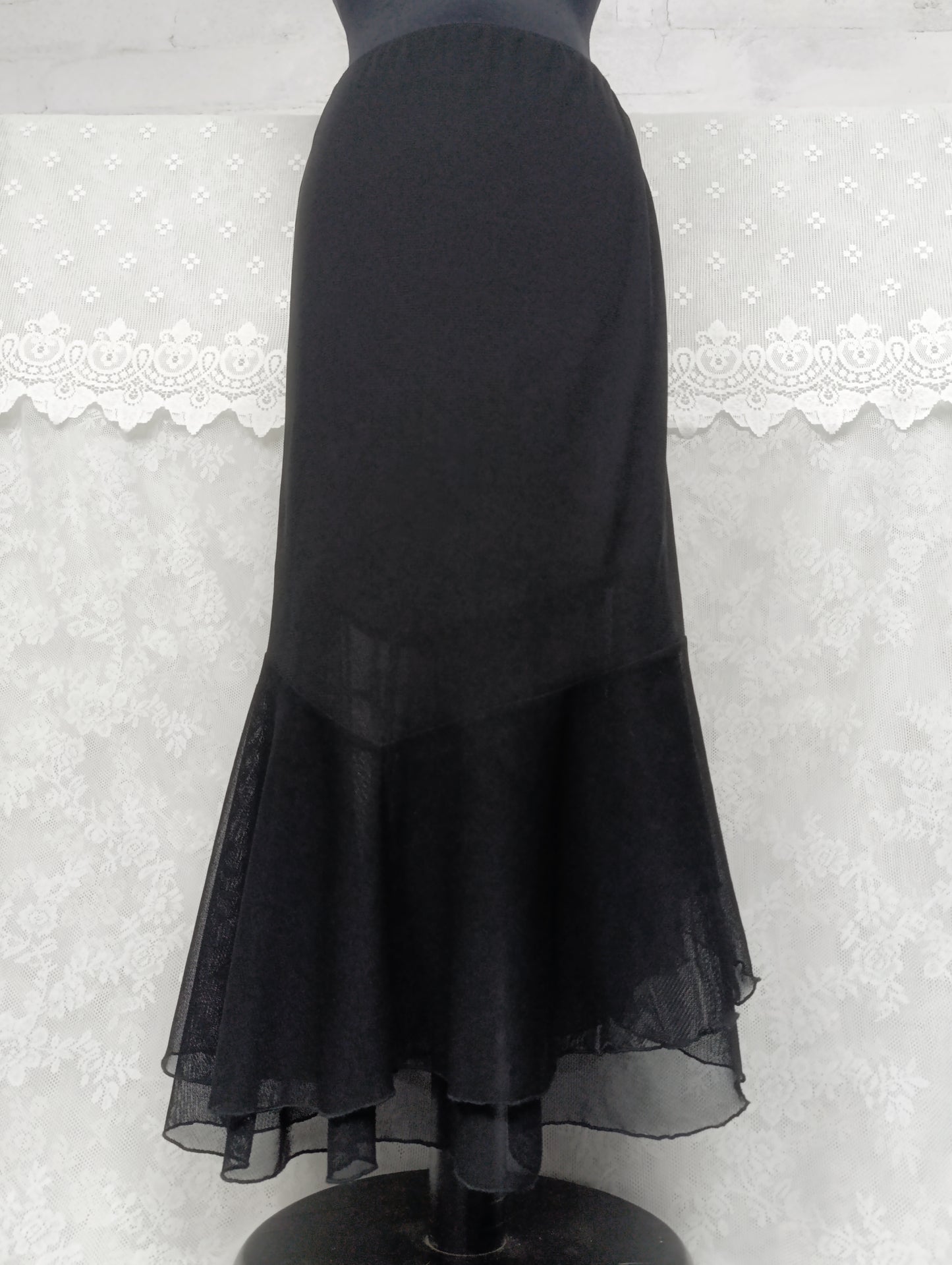 Maxi Mesh Skirt 𖤐⭒๋࣭